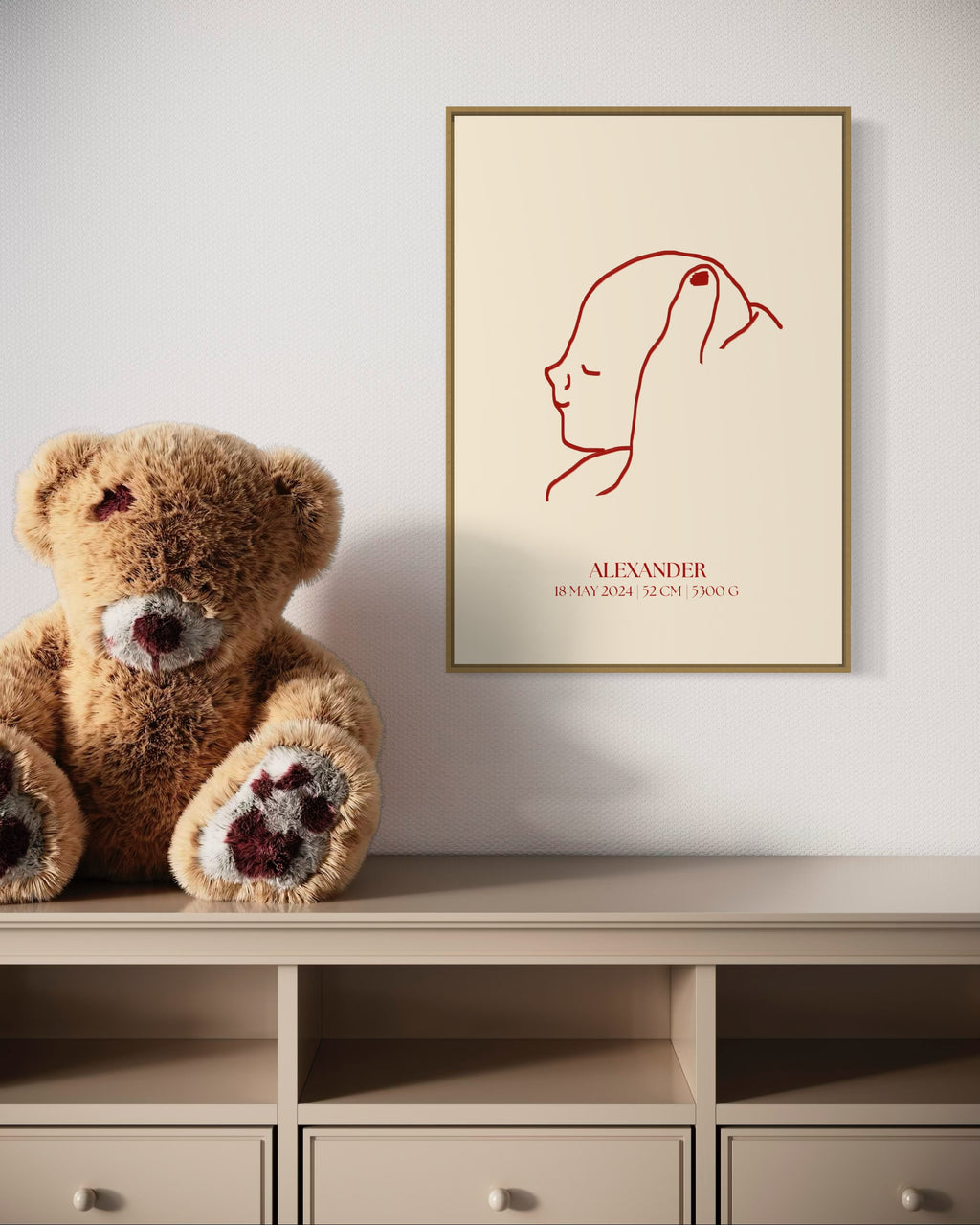 Personal print sleeping baby